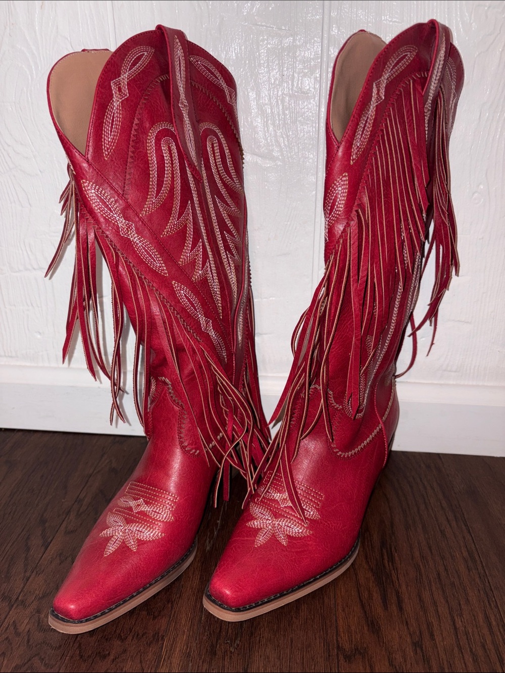 Women's Red Fringe Western Boots